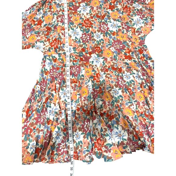 The Impeccable Pig Floral Swing Dress Long-Sleeve Colorful Boho Oversize Size S - Picture 6 of 6